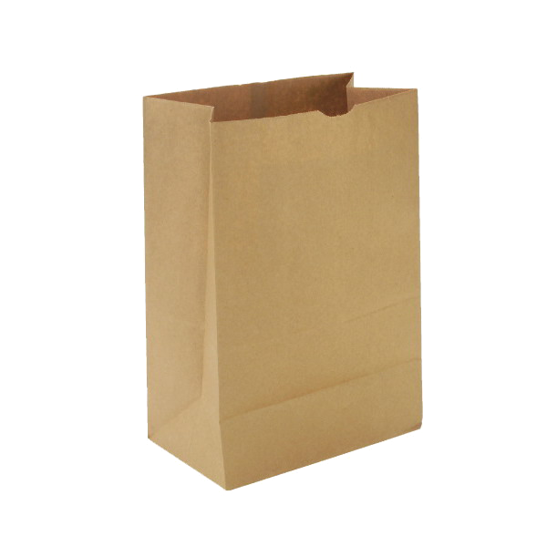 Бумажный крафт пакет коричневый (180+120)х280 мм на вынос 2 кг