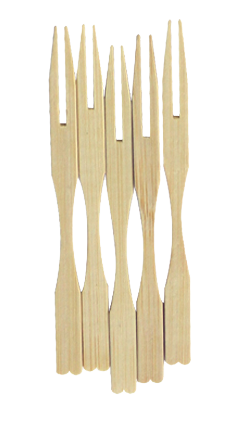 Шпажка для канапе (пика) "Вилка", 90мм, бамбук