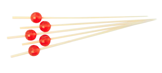 Шпажка для канапе (пика) 120мм, "Красный рубин", бамбук