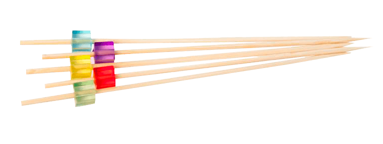 Шпажка для канапе (пика) 120мм, "Ледяные кубики", цвет в ассорт., бамбук