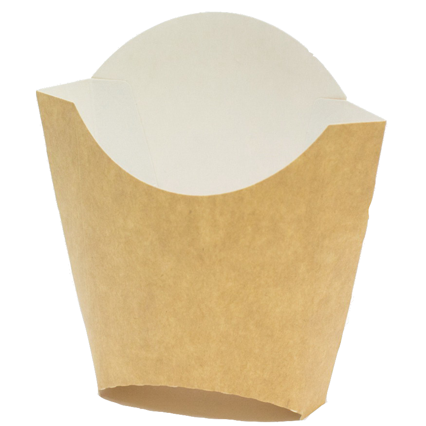 Коробка для картофеля фри крафт 34х90х125 мм без печати