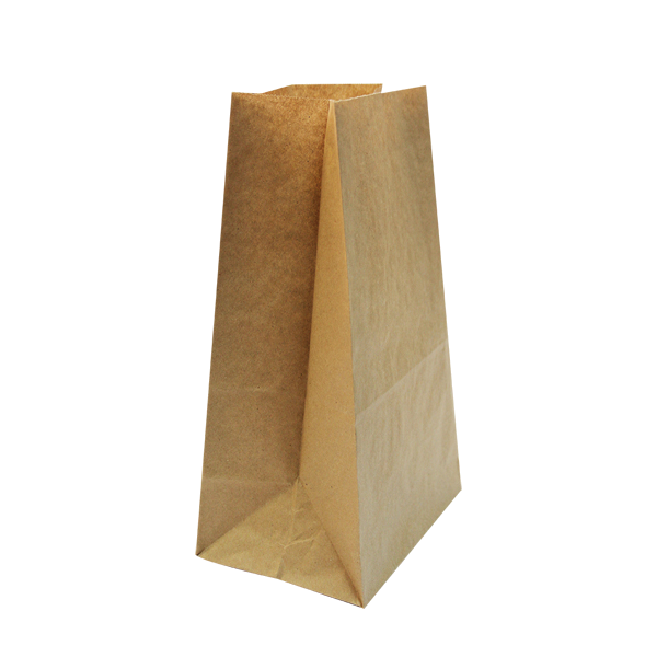 Бумажный крафт пакет коричневый (180+120)х290 мм на вынос 2 кг